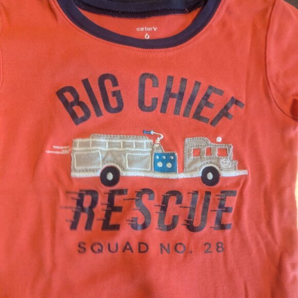 Bundle of Applique Firetruck PJ Tops - Picture 3 of 6